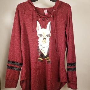New. Not worn. Juniors. Llama. Long sleeve. Hoodie